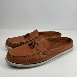 L.L.Bean Women's US 9.5M Brown Leather Slip-On Tassel Mule Moccasin Loafer 0DWS1